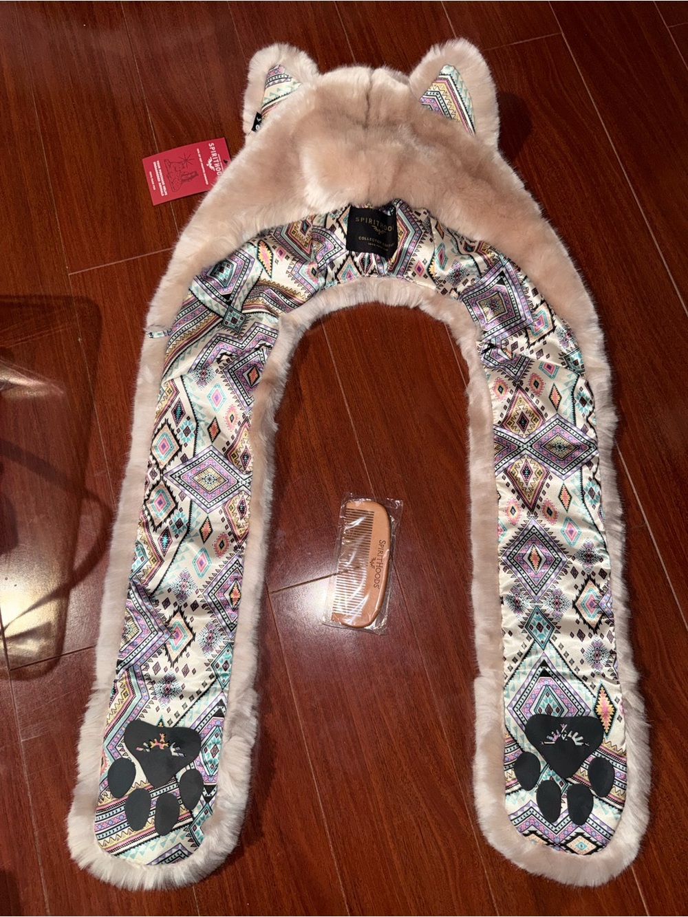 Spirithoods Rose Quarts Wolf Luxe Hood